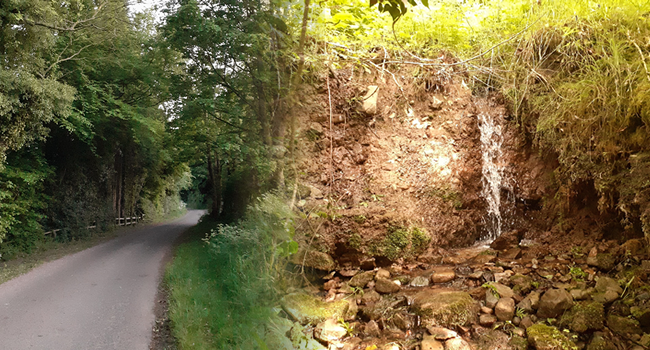 Aireyholme Lane and waterfall