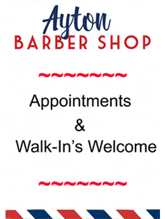 Ayton Barber Shop appointments and walk-ins welcome