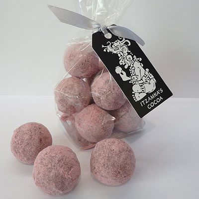 Raspberry Coated Champagne Truffles