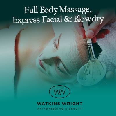 Full Body Massage, Express Facial & Blowdry eVoucher on Great Ayton Marketplace