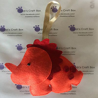 Felt Dinosaur Red