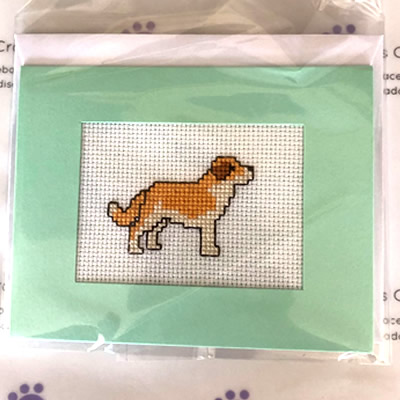 Dog Cross Stitch Greeting Card