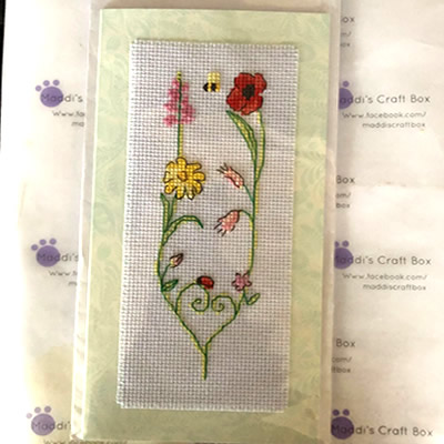 Floral Cross Stitch Greeting Card