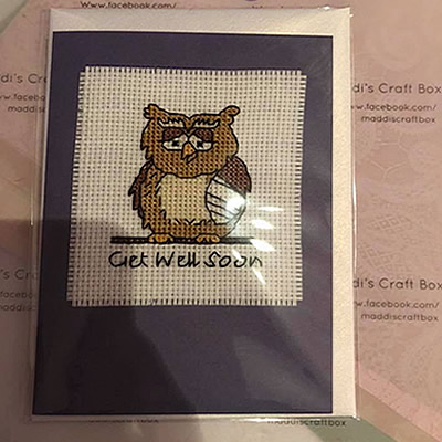 Get Well Soon Cross Stitch Greeting Card