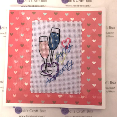 Happy Anniversary Cross Stitch Greeting Card