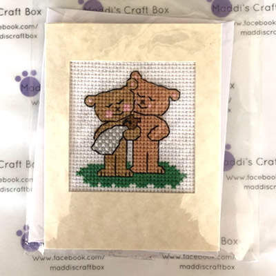 Two Bears Cross Stitch Greeting Card