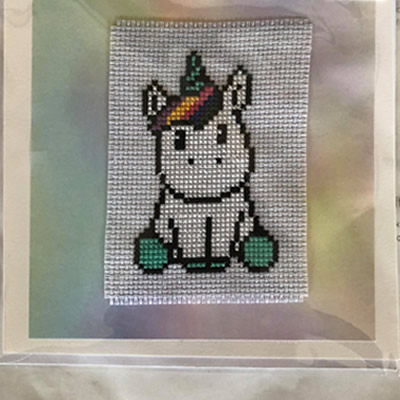 Unicorn Cross Stitch Greeting Card