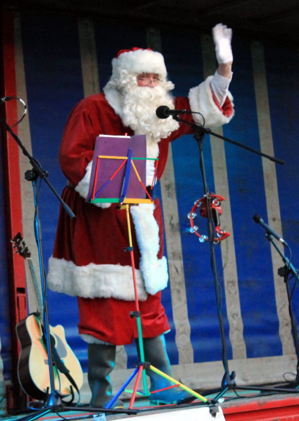 Santa visiting Great Ayton Christmas Fayre 2017