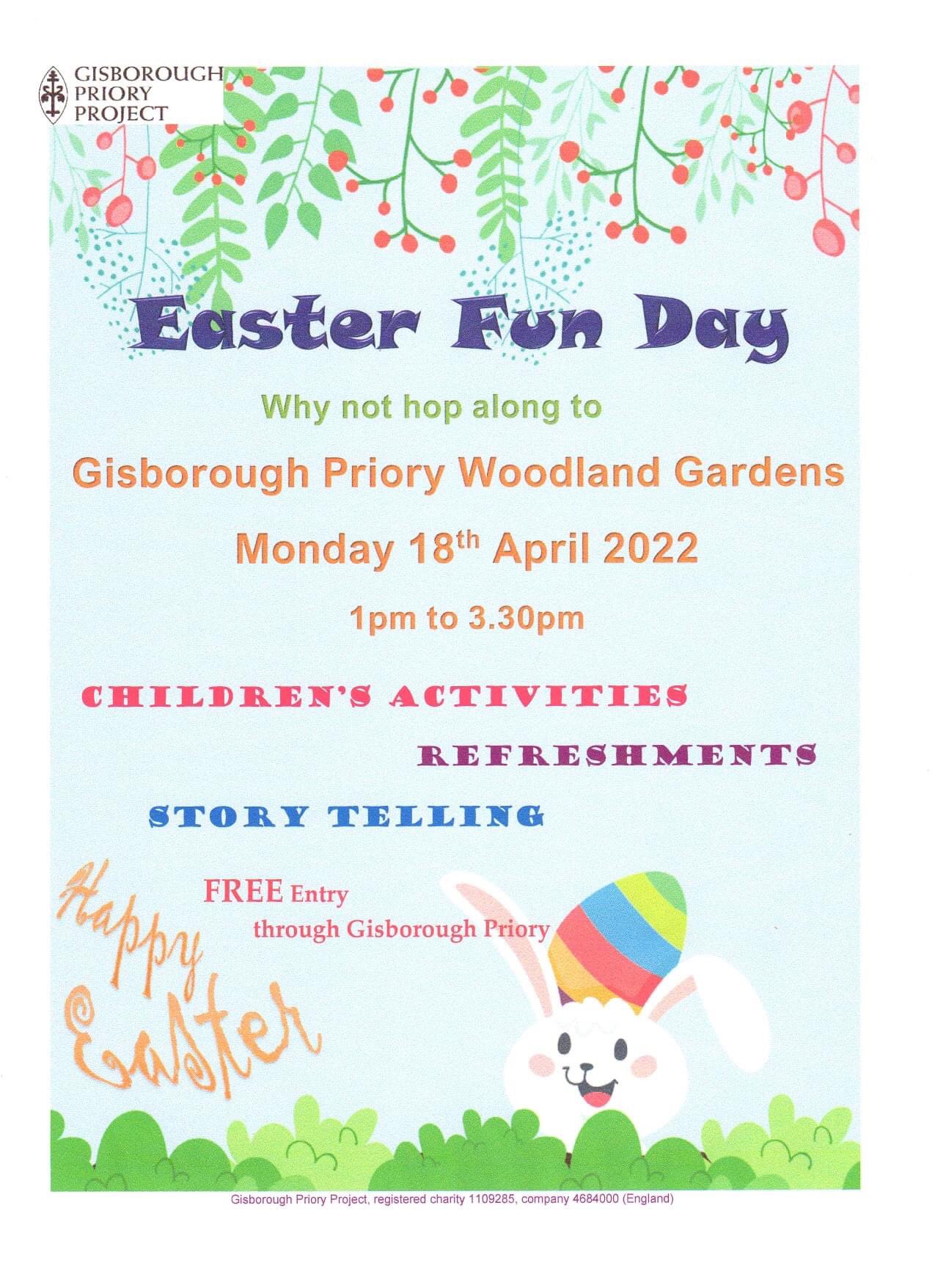 Easter family fun day at Gisborough Priory poster