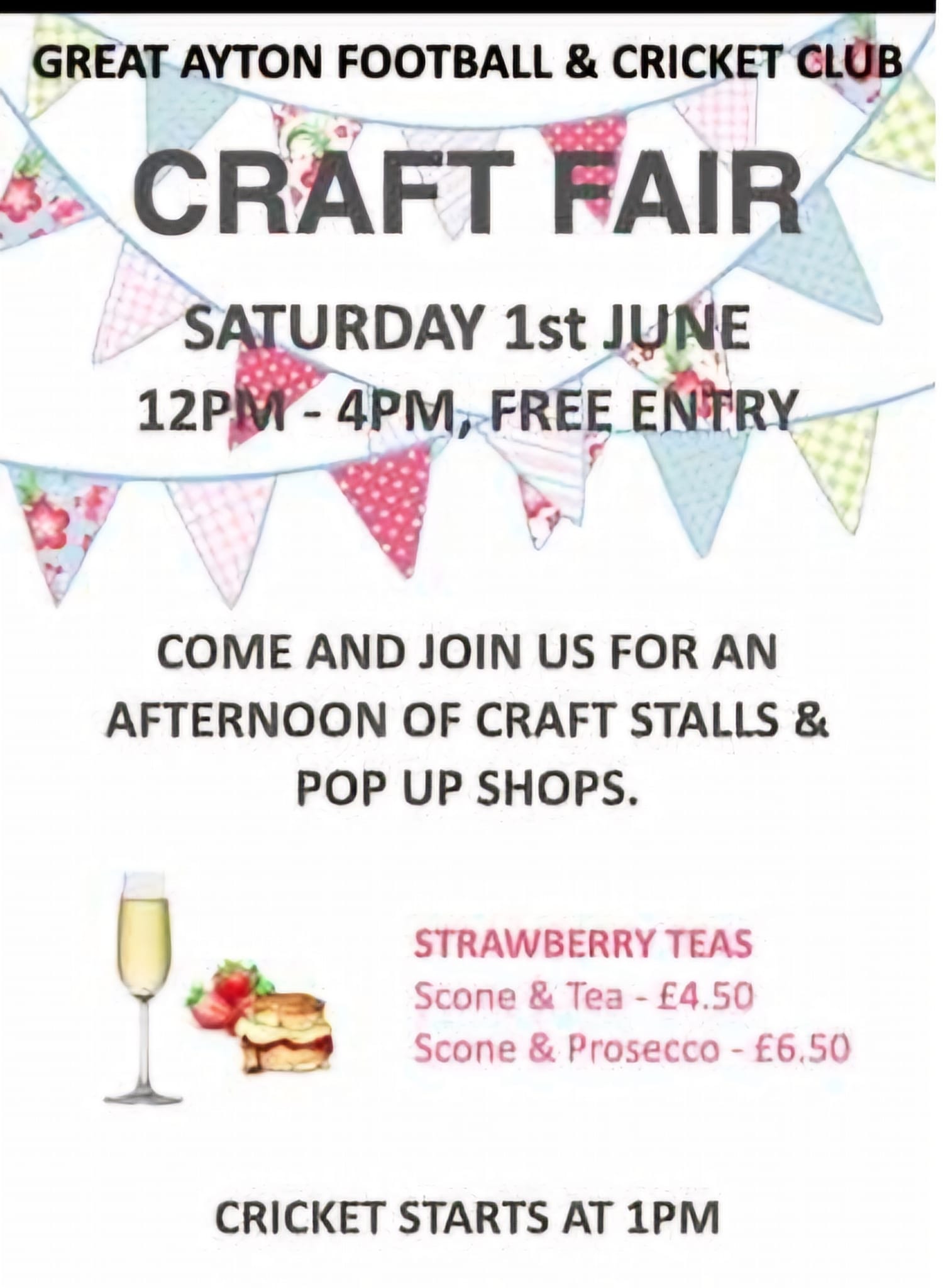 Family craft fair event at Great Ayton Cricket and Football Club
