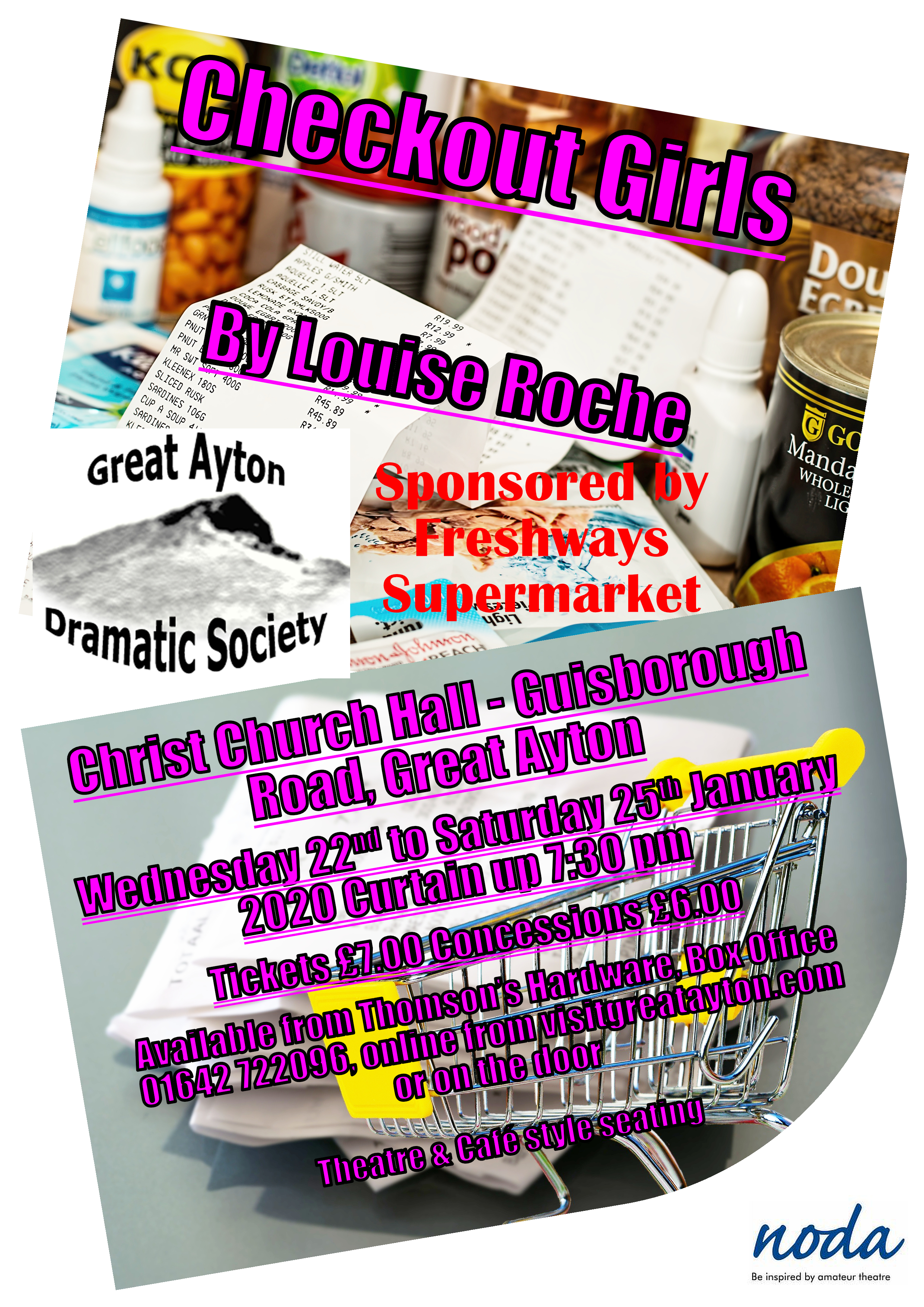 Great Ayton Dramatics Society Checkout Girls promo poster