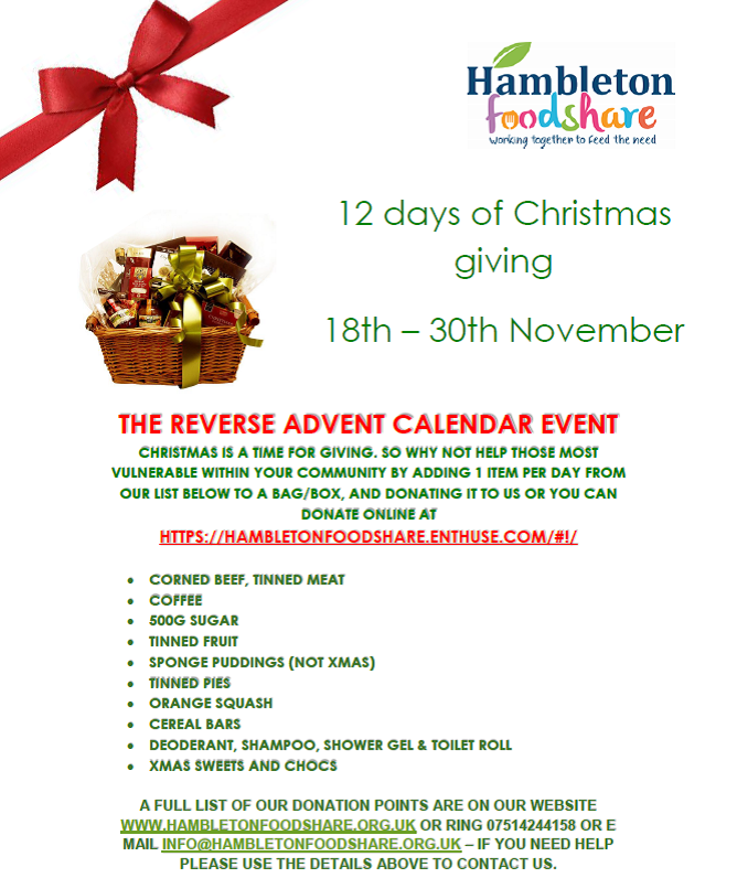 Hambleton FoodShare 12 Days of Christmas