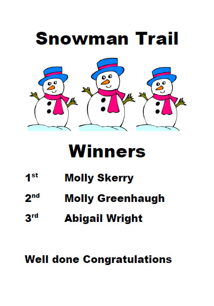 Snowman Trail Winners Poster