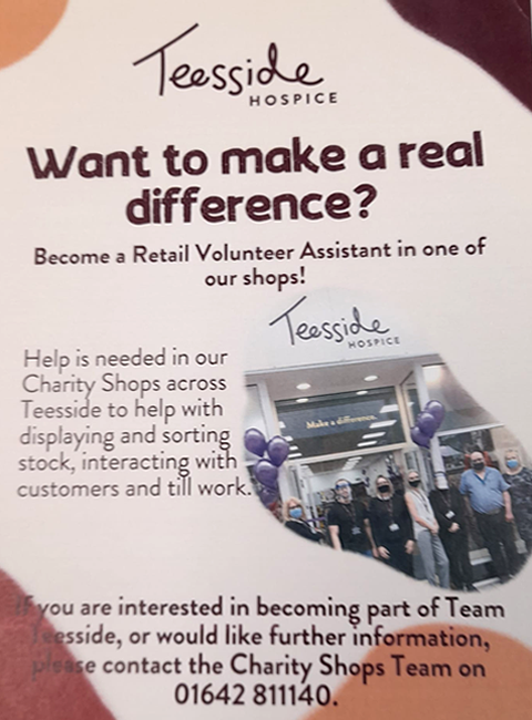 Teesside Hospice shop in Great Ayton needs volunteers